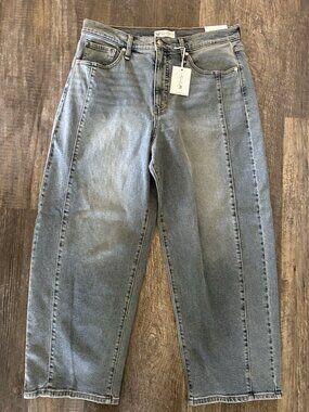 Jessica Simpson Women's Myrtle Barrel Leg Stretch Denim Blue Jeans Size 10 NWT